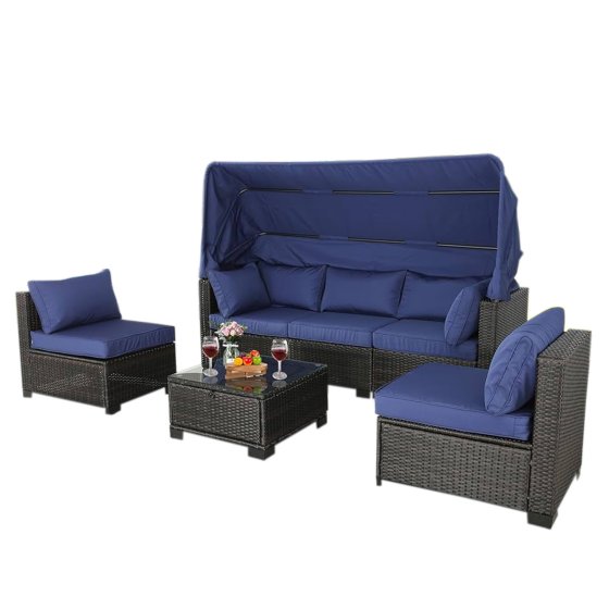 Outdoor Sofa Eleni Braun/Blau 