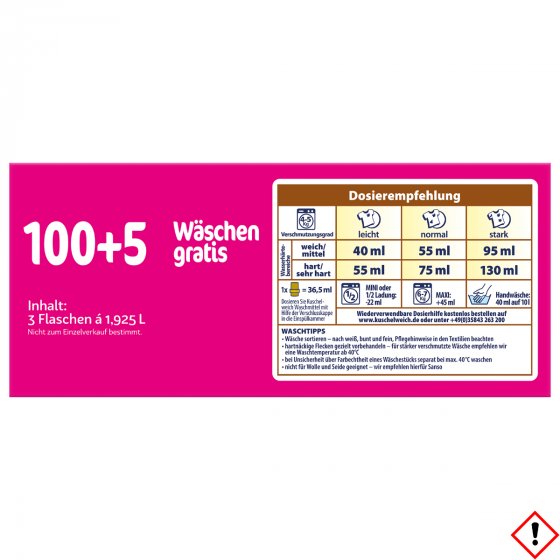 Kuschelweich Colorwaschmittel flüssig Glücksmoment XXL 105WL 5775ml 