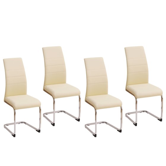 Esszimmerstuhl SallyC Kunstleder 4er-Set Beige 