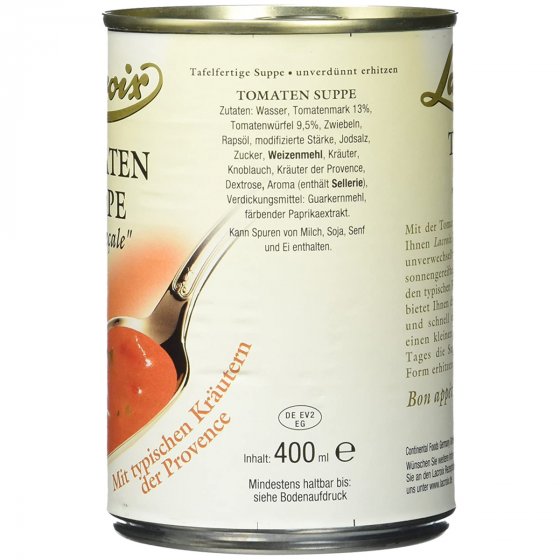 Lacroix Tomaten Suppe cremig mit Kräutern der Provence 400ml 3er Pack 