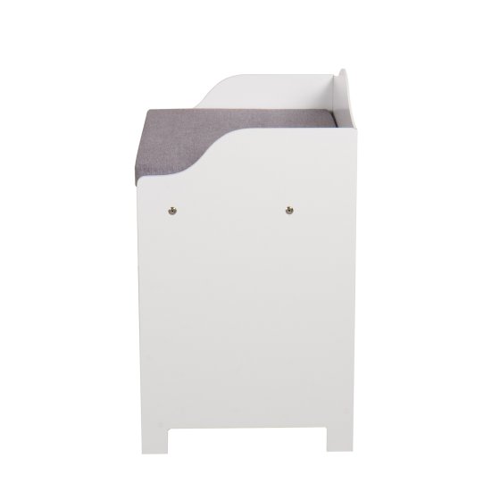 Sitzbank mit Stauraum und Polster Weiß mit Ornament-Design 
