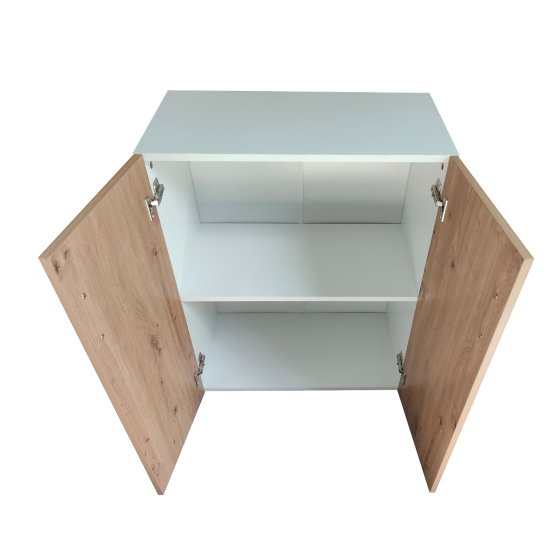 Kommode mit 2 Regalfächern Nina Weiß-Artisaneiche 