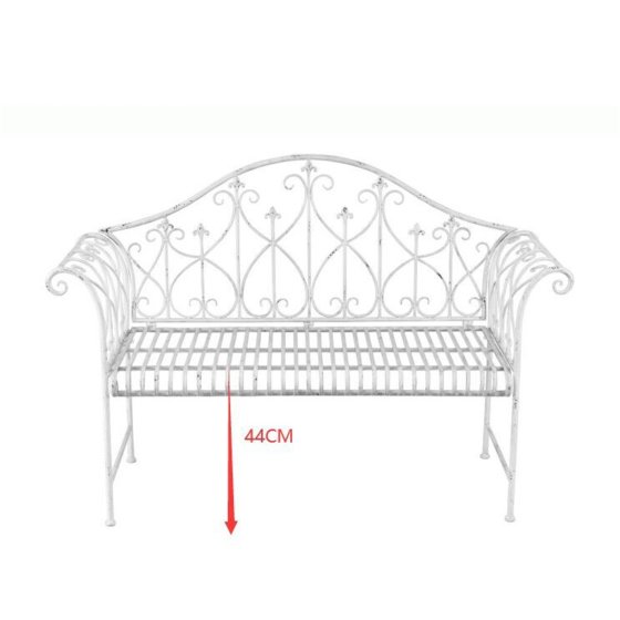 Metall Gartenbank Weiß romantisch nostalgisch 
