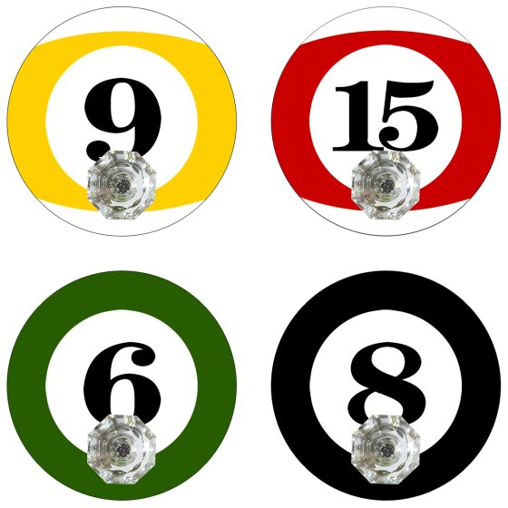 Wandhaken 4er-Set Billard 