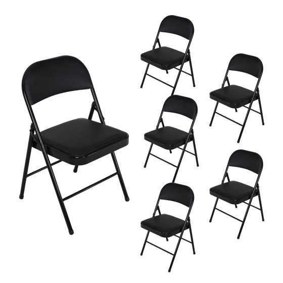 Klappstühle 6er Set Wedigo Schwarz 