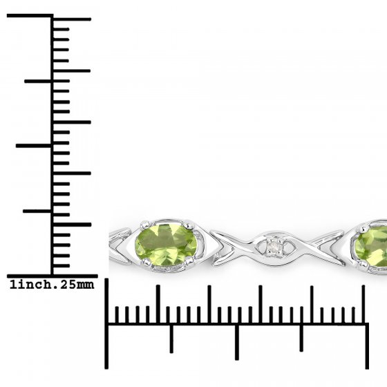 Armband 925-Sterling Silber rhodiniert Glänzend  Peridot grün 