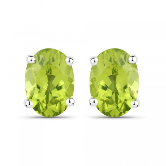 Schmuck-Set Silber 925 rhodiniert Ohrringe und Halskette mit echtem Peridot 