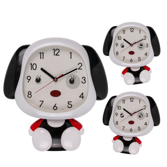 Lustige Wanduhr im Hundedesign für Kinderzimmer und Wohnräume 