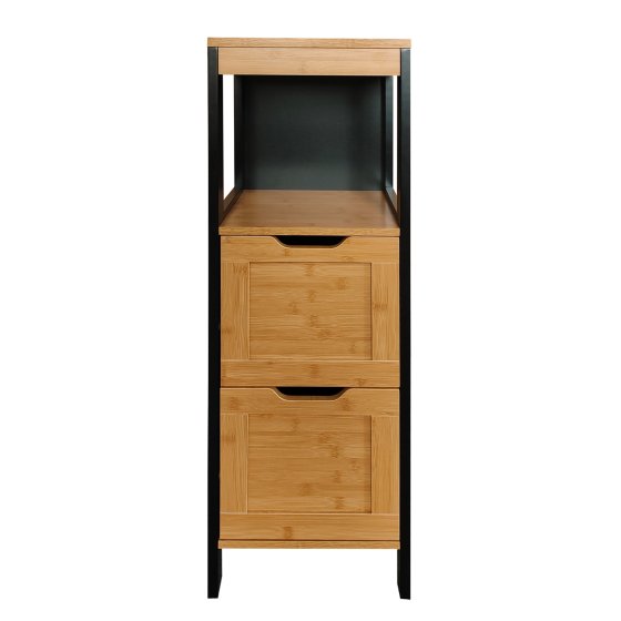 Badschrank Jerik Schwarz Holzoptik 