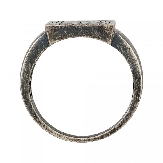 Ring 925 Silber Siegelring matt oxidiert Tattoo Motiv 