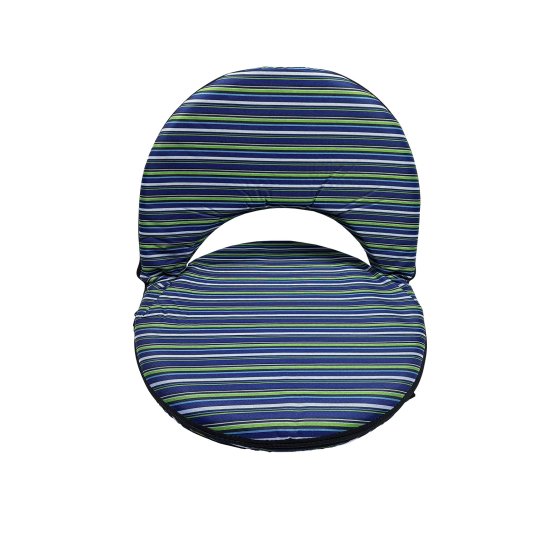 Bodensessel Rund Gestreift Blau Grün Verstellbar Indoor Outdoor bis 150 kg 