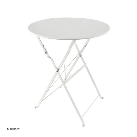 Bistro Sitzgruppe Metall creme klappbar Tisch mit 2 Stühlen Balkon Set 