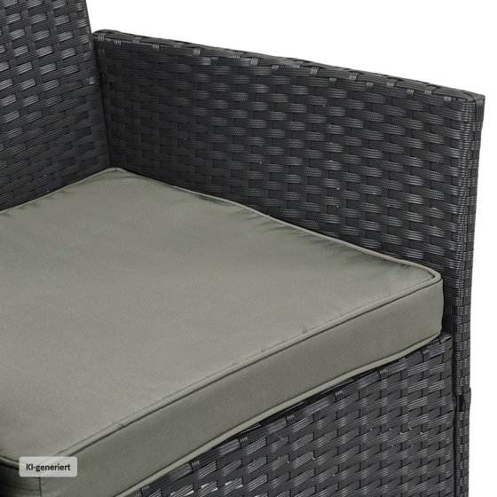 Outdoor Möbel Schwarz/Olivgrau 4-teiliges Set 