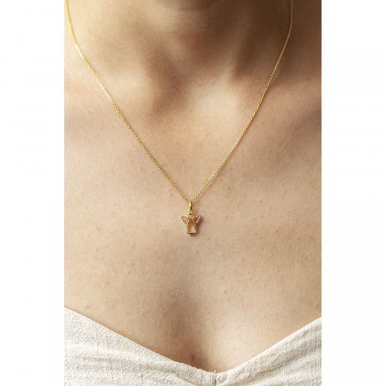 Halskette 375/- Gelbgold 2farbig Engel 