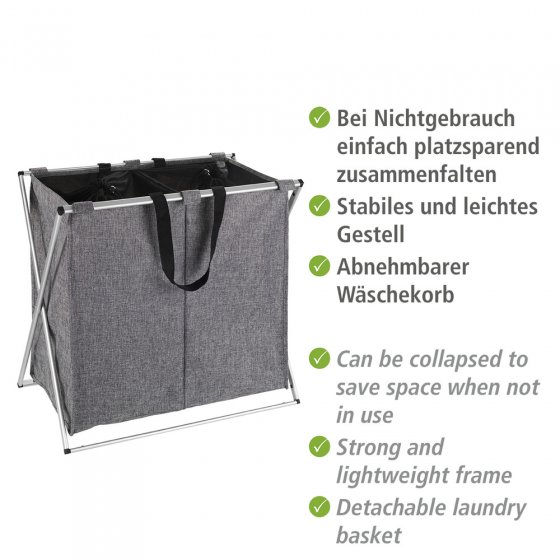 Wäschesammler Mod. Duo Grau meliert, Fassungsvermögen: 120 Liter