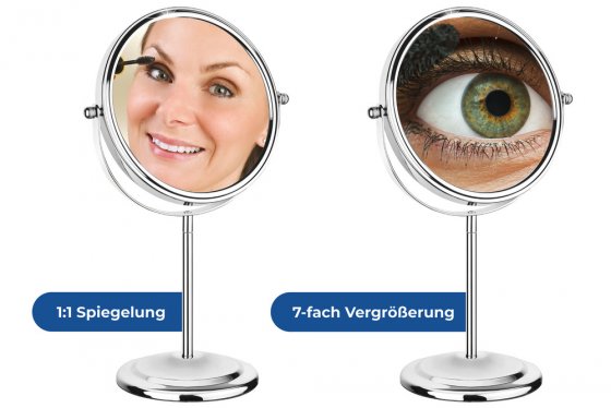 7-fach Schmink-Hilfe, Spiegel mit 7-fach Vergrößerung 