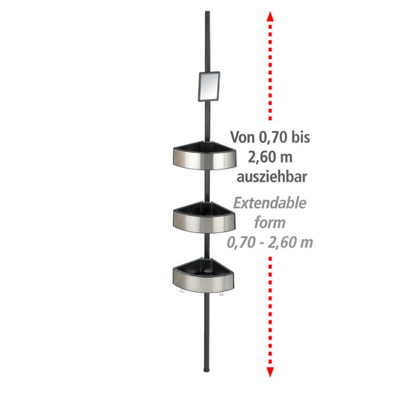 Teleskop-Duschecke Mod. Premium Big Black, Edelstahl rostfrei 