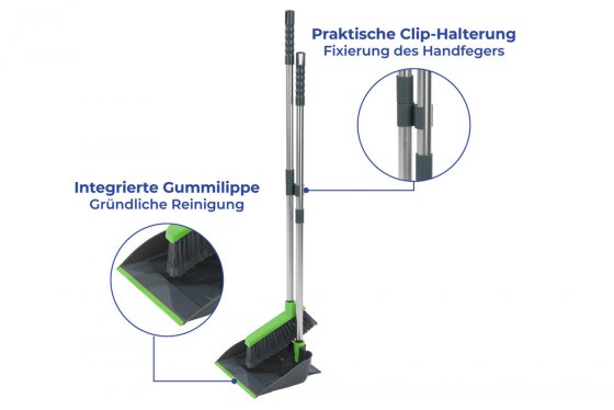 Kehrgarnitur, klappbare Kehricht Garnitur mit Clip-Halterung 