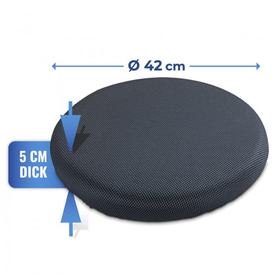 Gel Dreh-Sitzkissen Mod. Komfort, Orthopädisches Visco-Drehkissen 