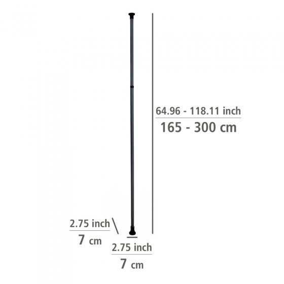 Hauptstange Mod. Herkules Schwarz, verstellbar bis 300 cm