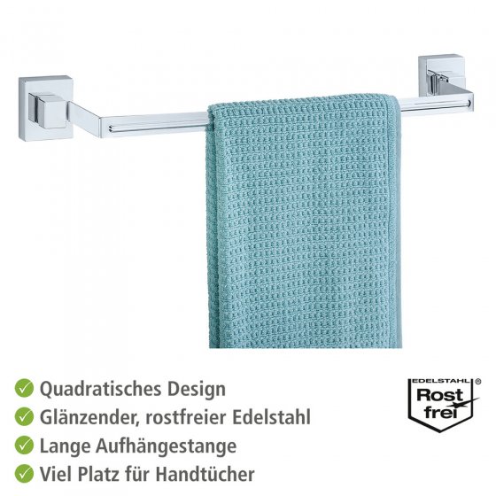 Vacuum-Loc® Badetuchstange Uno Mod. Quadro Edelstahl, Befestigen ohne bohren