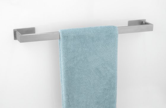 Turbo-Loc® Badetuchstange Uno Mod. Genova Matt 60 cm, Befestigen ohne bohren mit Klebepad-System