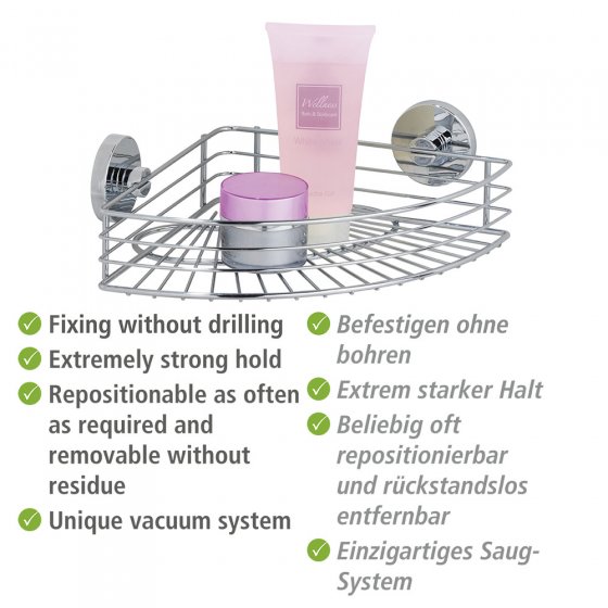 Vacuum-Loc® Eckablage Mod. Bari, Befestigen ohne bohren