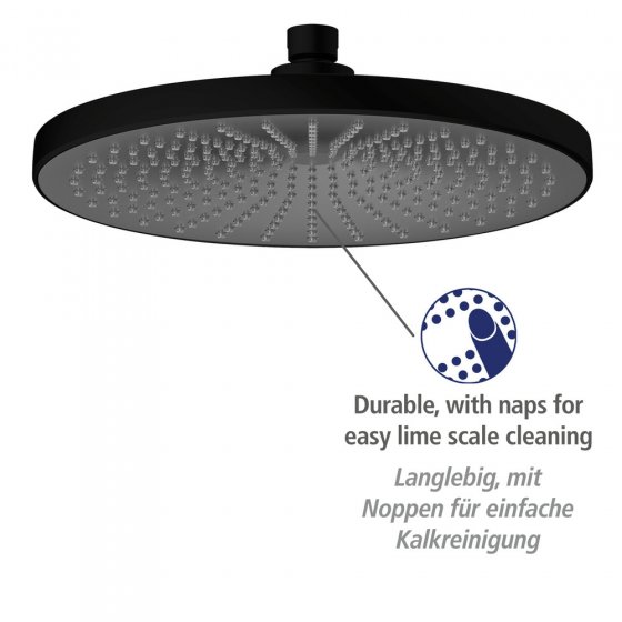 Regenduschkopf Ultimate Shower Schwarz/Grau, Ø 25 cm 