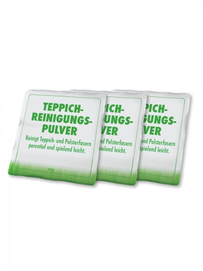 Teppich-Reinigungspulver 3er Set, staubarm und schnelltrocknend 