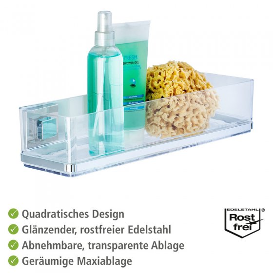 Vacuum-Loc® Maxiablage Mod. Quadro Edelstahl, Befestigen ohne bohren