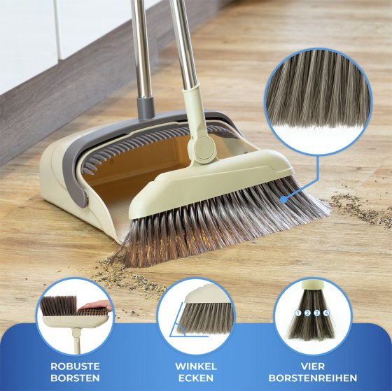 180° drehbare Eck-Kehrgarnitur Mod. Flexi, mit Gummilippe und drehbarem Besen-Kopf 