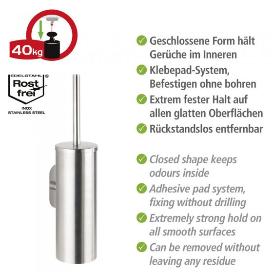 Turbo-Loc® WC-Garnitur Mod. Orea Matt geschlossen, Befestigen ohne bohren 