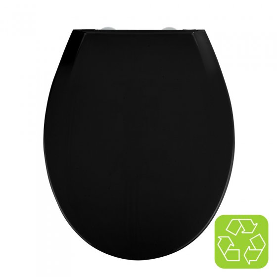 Premium WC-Sitz Mod. Kos Schwarz, recyclebarer Thermoplast, mit Absenkautomatik