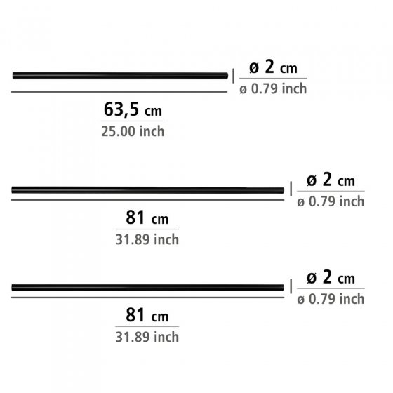 Winkelstange Universal Schwarz, 20 mm 