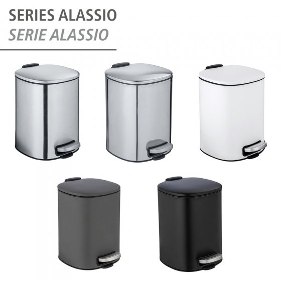 Treteimer Mod. Alassio, Weiß 5 L, mit Easy-Close Absenkautomatik 