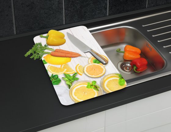 Herdabdeckplatte Universal Mod. Zitronen 2er Set, für alle Herdarten