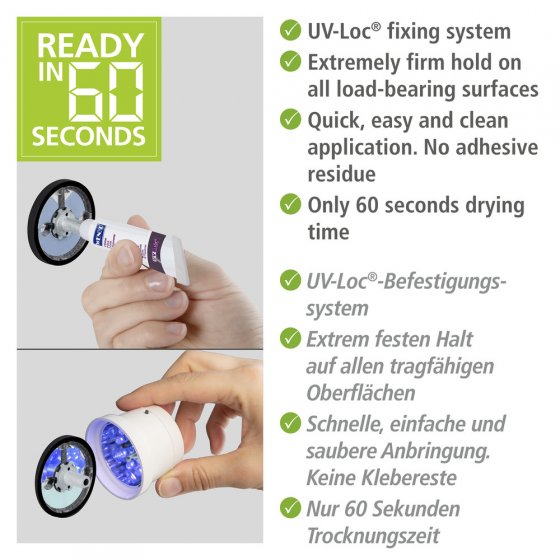UV-Loc® Handtuchring Mod. Udine, Befestigen ohne Bohren mit innovativem Klebesystem