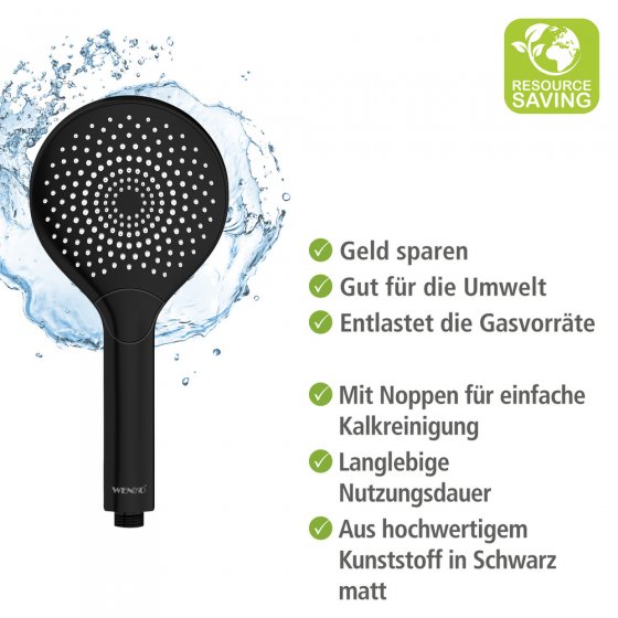 Duschkopf Watersaving Ø 120 cm 3 Funktionen, Ø 12 cm