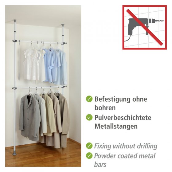Teleskop-Garderobensystem Mod. Herkules Basic, verstellbares Ordnungssystem