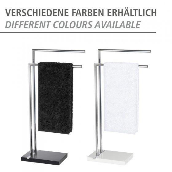 Handtuchständer Mod. Noble Black mit 2 Armen, aus verchromtem Stahl