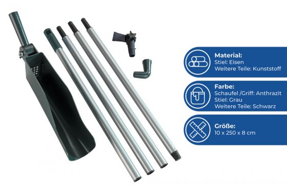 Dachrinnenschaufel Mod. Maxi, Dachrinnenreiniger mit Teleskopstiel 