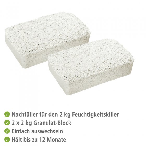Feuchtigkeitskiller 2 x 2 kg Nachfüllpack, Raumentfeuchter