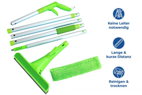 Sprüh-Fensterwischer Mod. Maxi extra lang, Arbeitshöhe bis 420 cm 