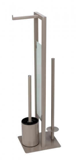 Stand WC-Garnitur Mod. Rivalta Taupe, Platte aus Sicherheitsglas 