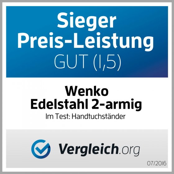 Handtuchständer Mod. Lima mit 2 Armen Edelstahl, Kleiderständer, rostfrei