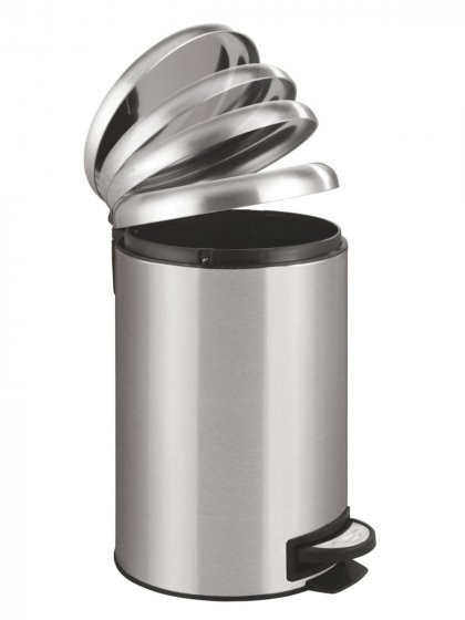 Treteimer Mod. Leman Easy Close Edelstahl 12L, mit herausnehmbarem Einsatz
