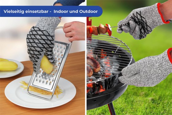2in1 Hitze- & Schneidschutz Handschuh Damen 1 Paar, hitzebeständig, schnittfest 