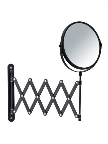 Kosmetik-Wandspiegel Teleskop Exclusiv Schwarz, Wandspiegel, 3-fach Vergrößerung