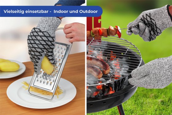 2in1 Hitze- & Schneidschutz Handschuh Herren 1 Paar, hitzebeständig, schnittfest 