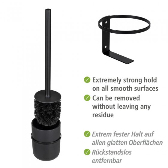 Turbo-Loc® WC-Garnitur Mod. Carpino Schwarz, Befestigen ohne Bohren 
